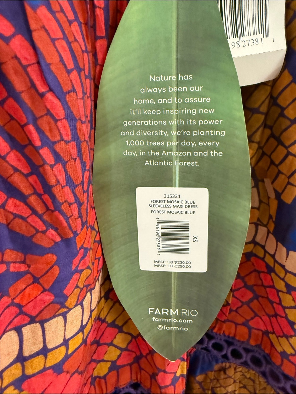 FARM Rio Forest Mosaic Maxi Dress Size XS - Picture 7 of 9